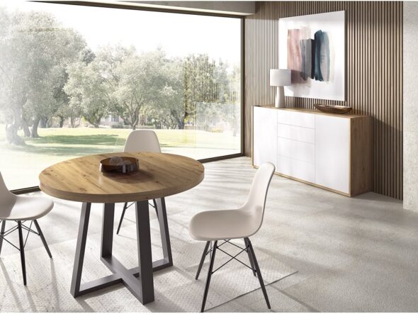 Mesa de comedor redonda modelo Duo 33