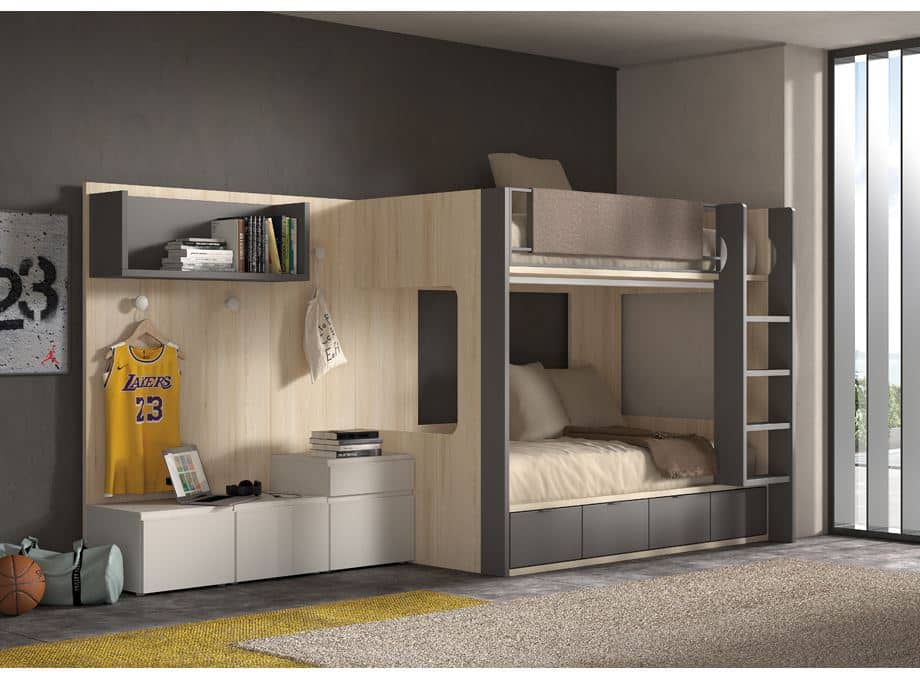 Detalle del dormitorio juvenil modelo Evo 201