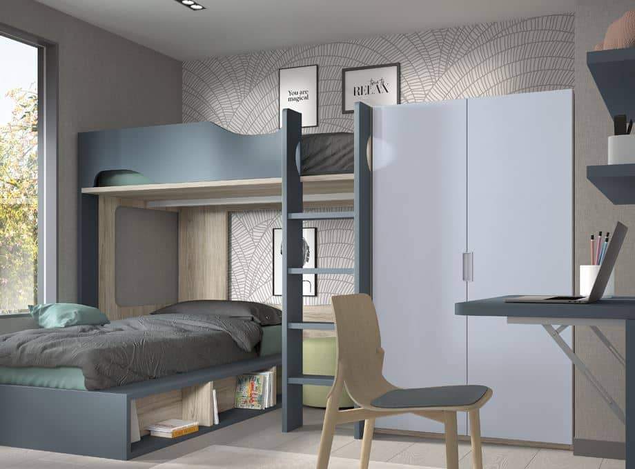 Detalle dormitorio juvenil modelo Evo 208