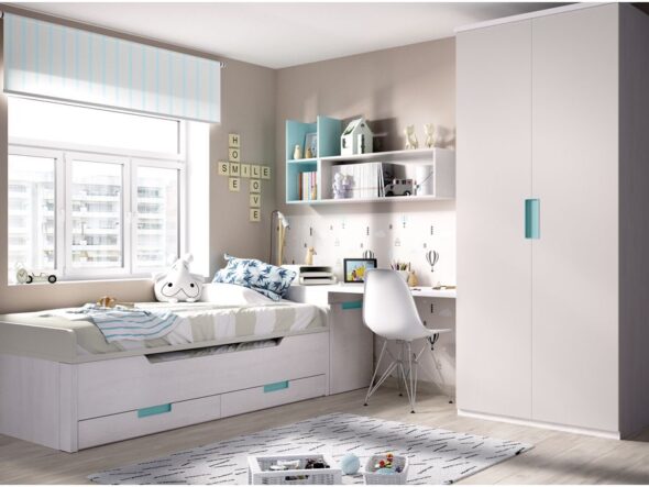 Dormitorio juvenil con compacto moderno Rimobel