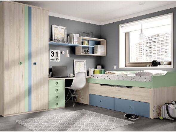 Dormitorio juvenil compacto alto Rimobel
