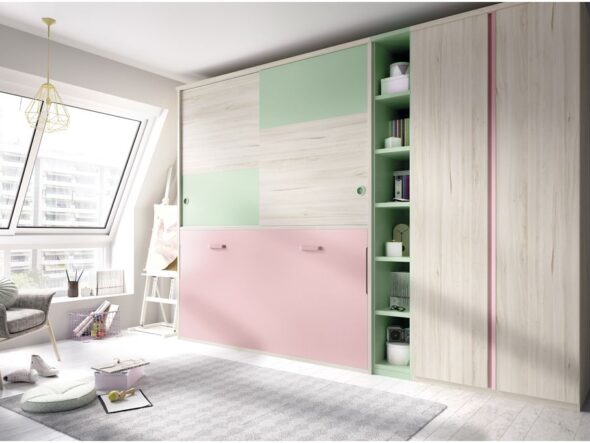 Dormitorio juvenil con cama abatible Rimobel