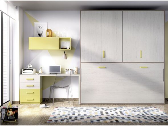 Dormitorio juvenil con cama abatible