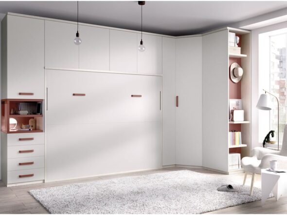 Dormitorio con cama abatible de matrimonio Rimobel