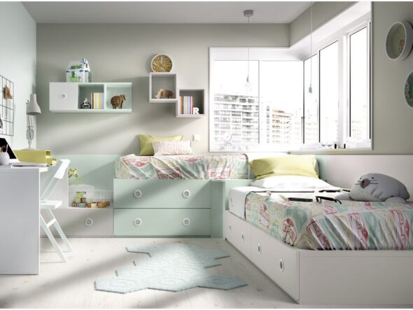 Dormitorio juvenil con sistema modular