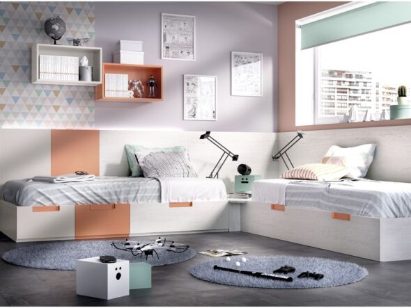 Dormitorio juvenil con sistema modular Rimobel