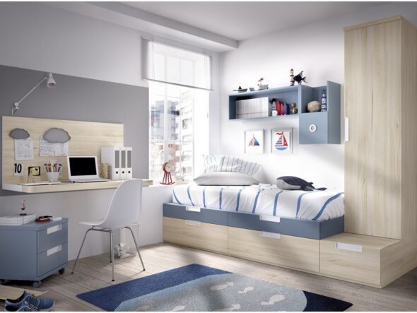 Dormitorio juvenil con sistema modular Rimobel