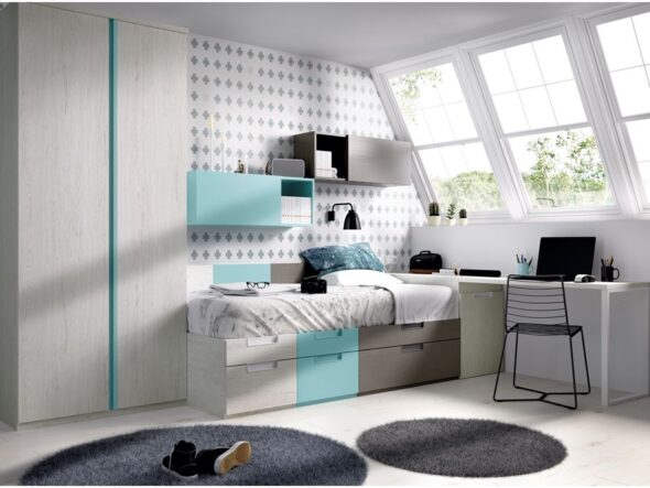 Dormitorio juvenil con sistema modular Jumpy 509