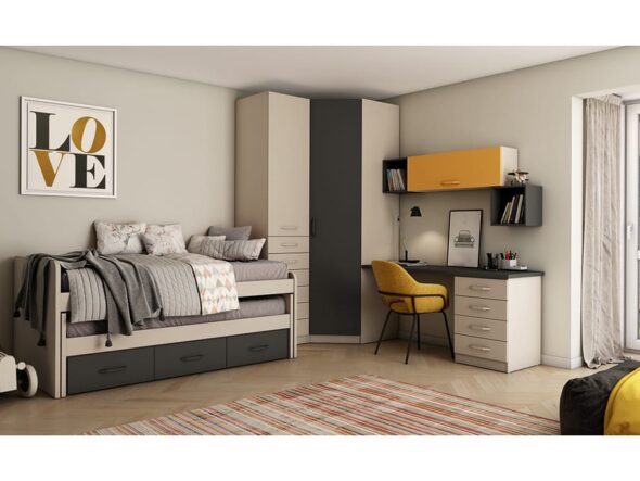 Dormitorio juvenil modelo Lider Go 03