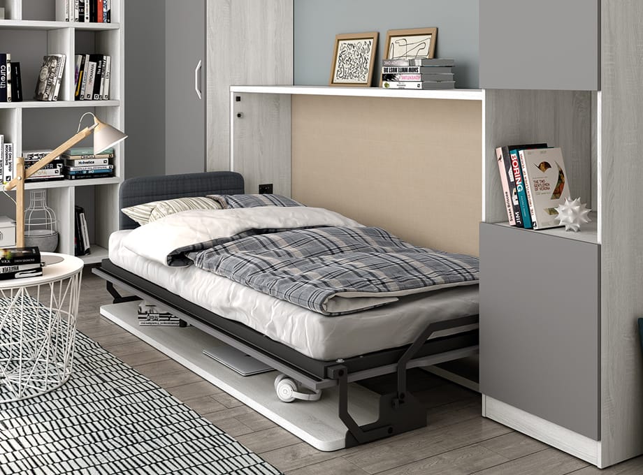 Detalle cama abatible abierta modelo Lider Go 36