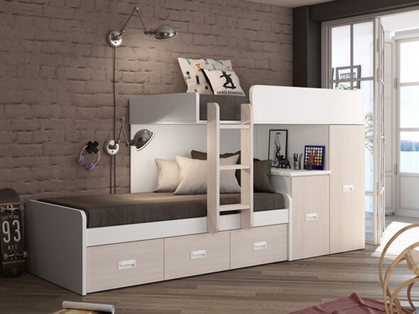 Dormitorio Juvenil cama tren barato azor lider 19