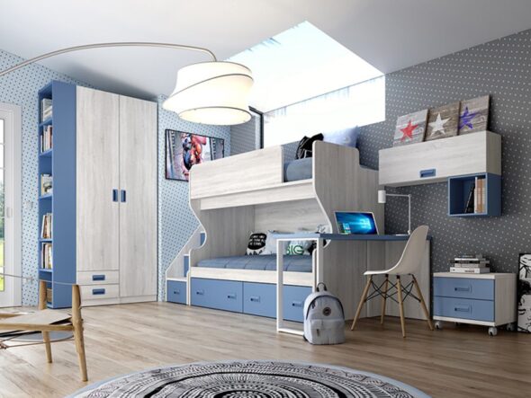Dormitorio Juvenil barato con litera azor lider 40