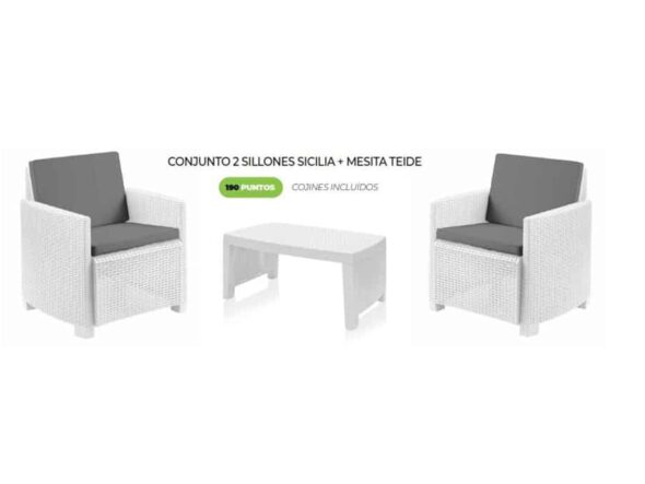 Conjunto dos sillones de exterior + mesa