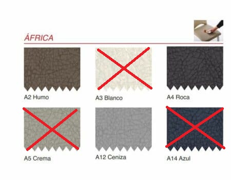 Carta colores Silla Zara Africa