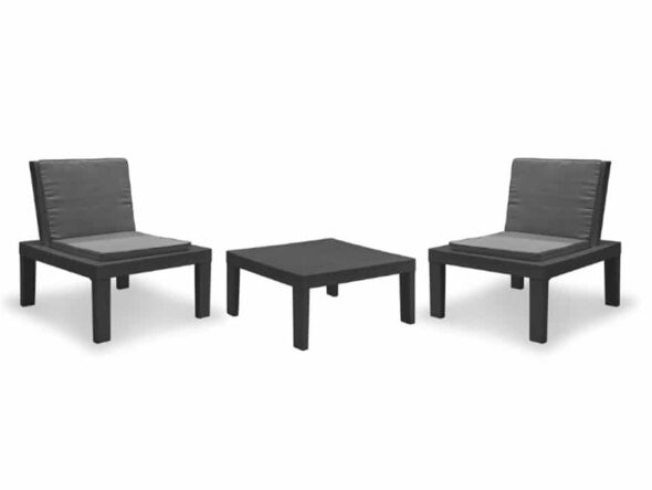 Conjunto 2 sillas de exterior antracita + mesa de exterior