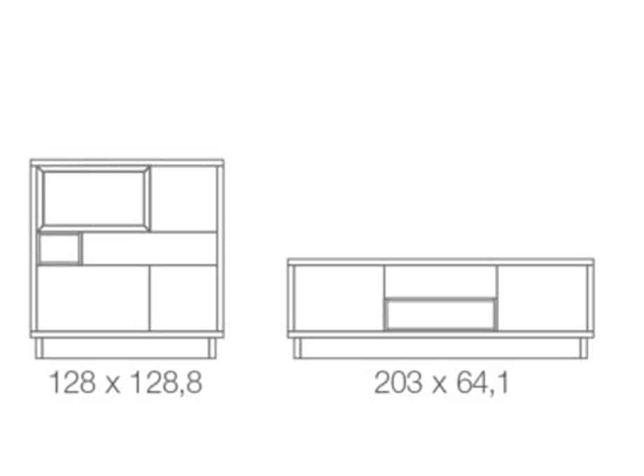 Medidas aparador y bajo TV