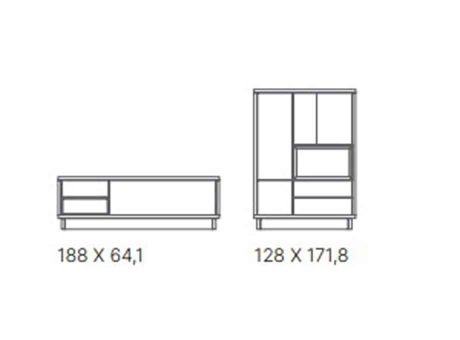 Medidas de mueble tv + vitrina