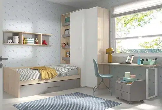 Dormitorio juvenil Evo 113 con armario cabecero