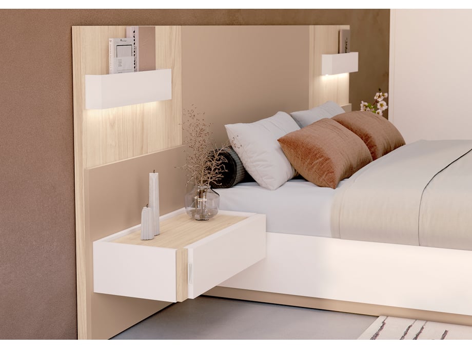 Detalle mesita de noche colgada modelo Esenzia D08