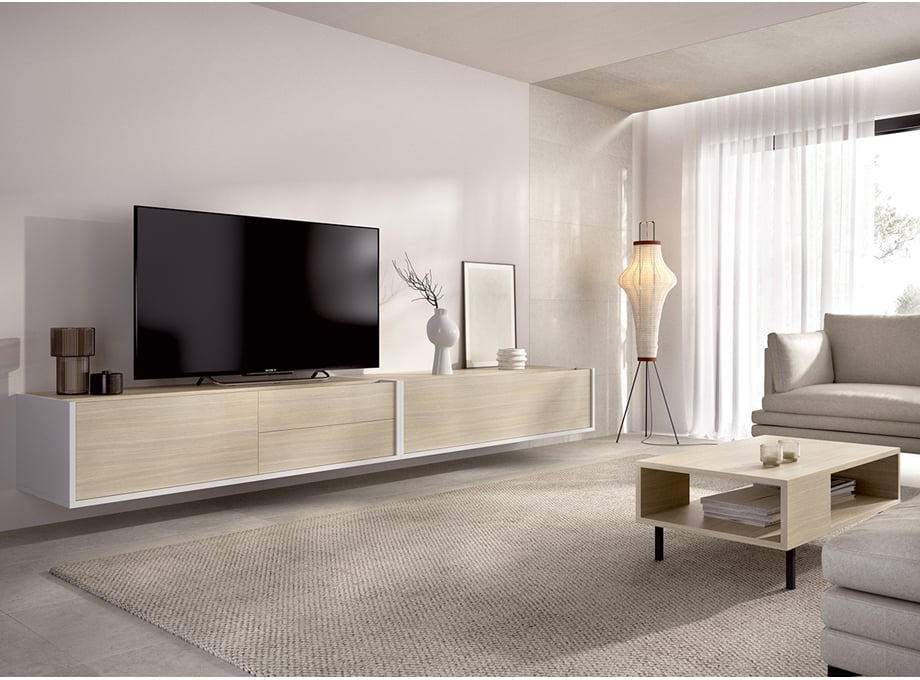 Salón modelo Duo 18 en Roble y Blanco