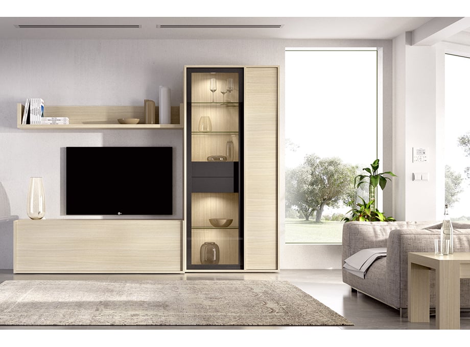 DUO_26B_W Muebles de salón modelo Duo 26 - Roble y Grafito