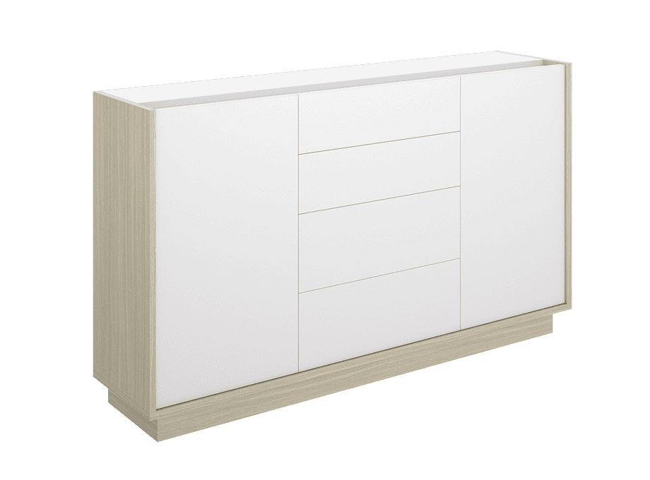 Aparador Duo 58 en Roble y Blanco